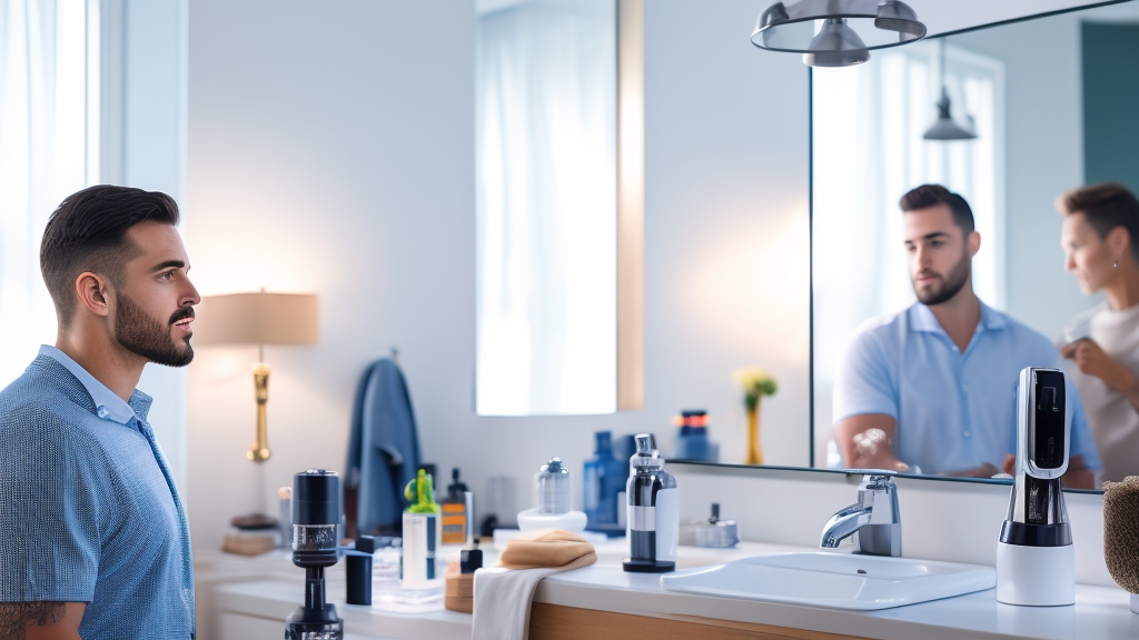 Több férfi elektromos borotva egymás mellett - kiválasztási folyamat